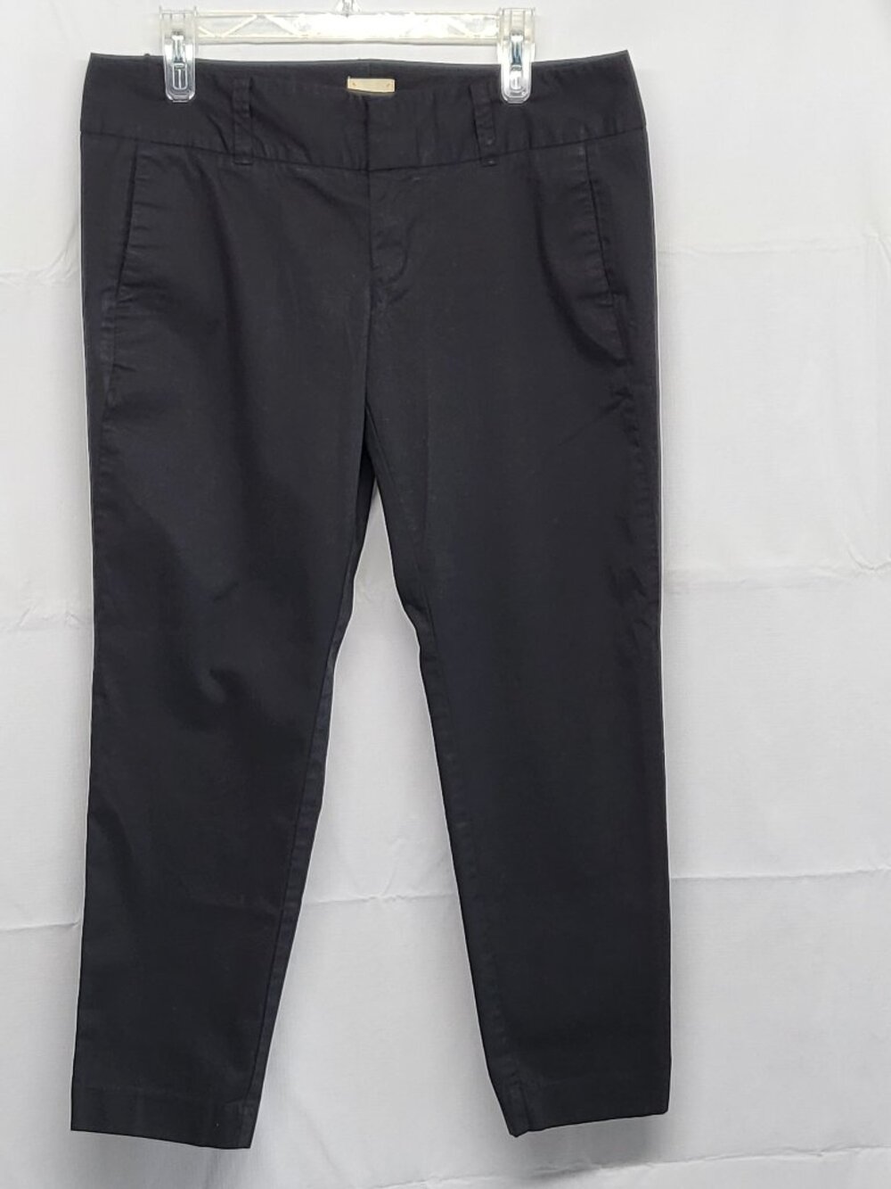 GH Bass Womens Chino Pants Low Rise Size 12 Ankle Tapered Black Stretch Twill